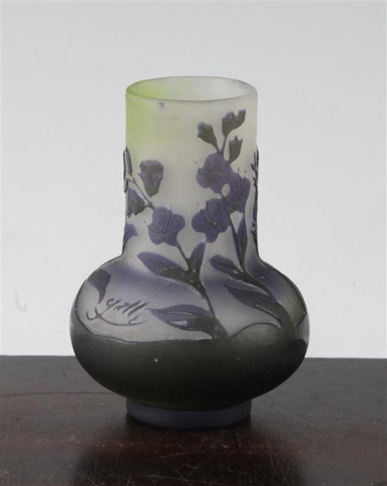 A Galle small cameo glass vase, c.1910, 10.3cm